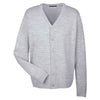 Harriton Men's Grey Heather Pilbloc V-Neck Button Cardigan Sweater