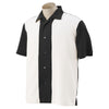 Harriton Men's Black/Creme Two-Tone Bahama Cord Camp Shirt