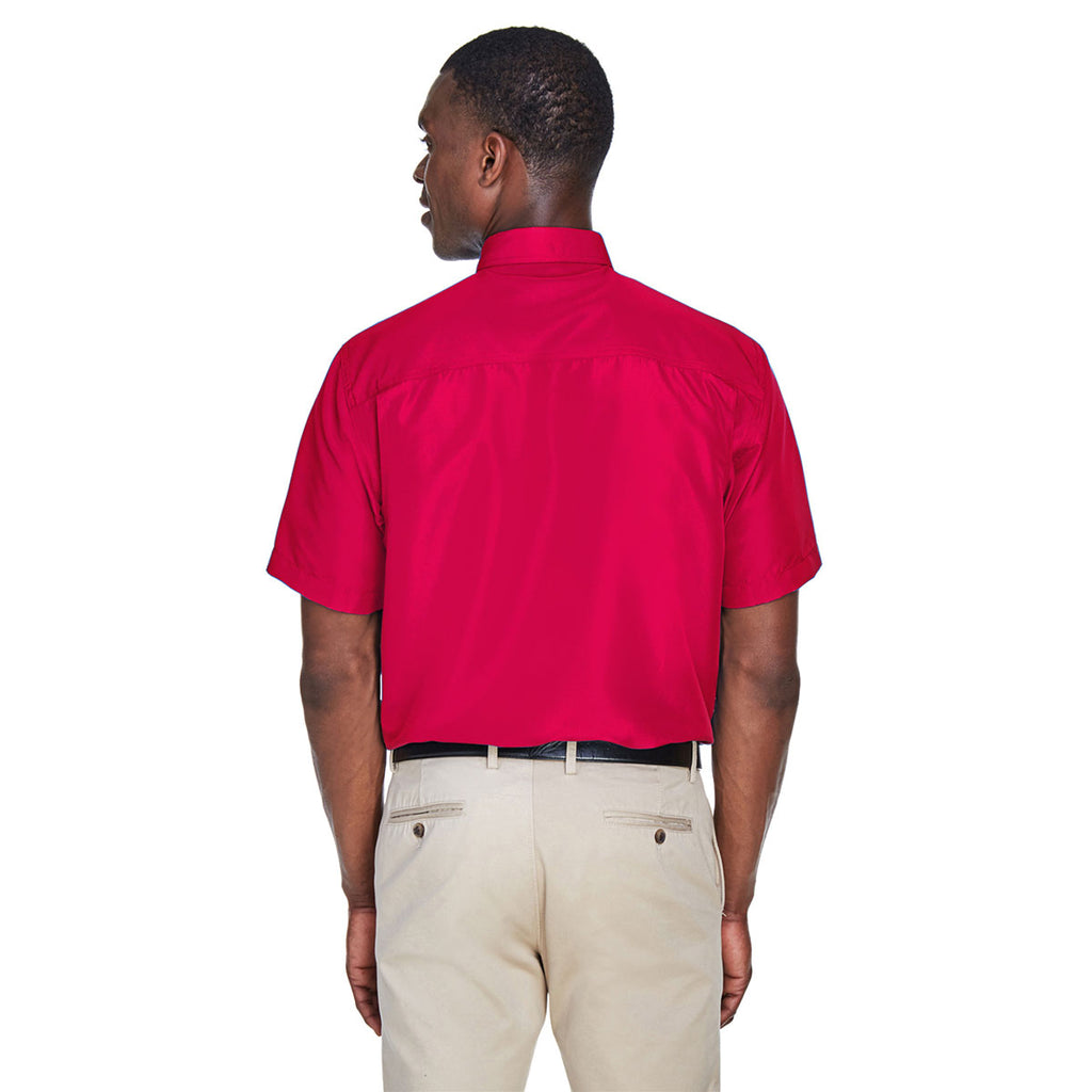 Harriton Men's Red Key West Short-Sleeve Performance Staff Shirt