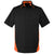 Harriton Men's Black/ Team Orange Flash Colorblock Short Sleeve Shirt
