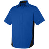 Harriton Men's True Royal/ Black Tall Flash Colorblock Short Sleeve Shirt