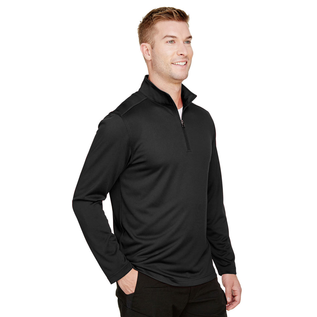 Harriton Men's Black Advantage Snag Protection Plus Quarter-Zip