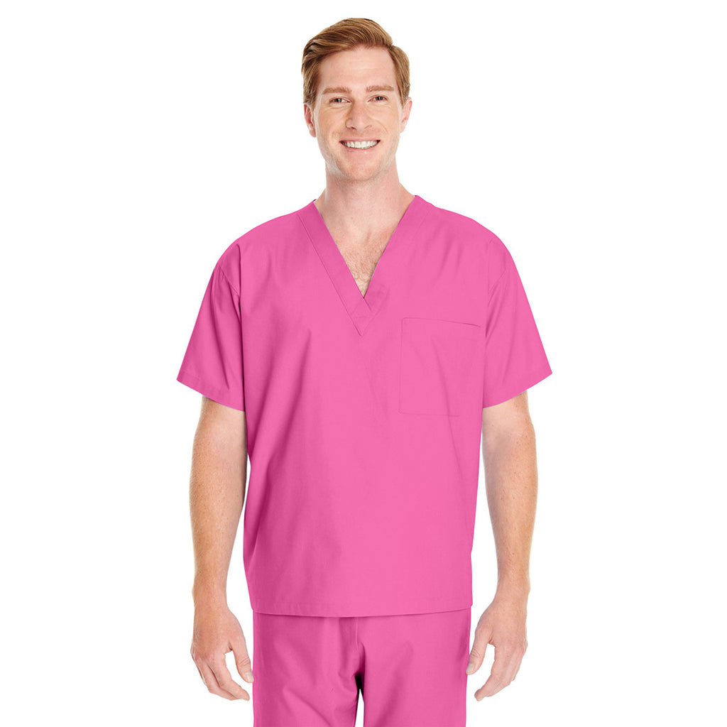 Harriton Men's Charity Pink Restore 4.9 oz. Scrub Top