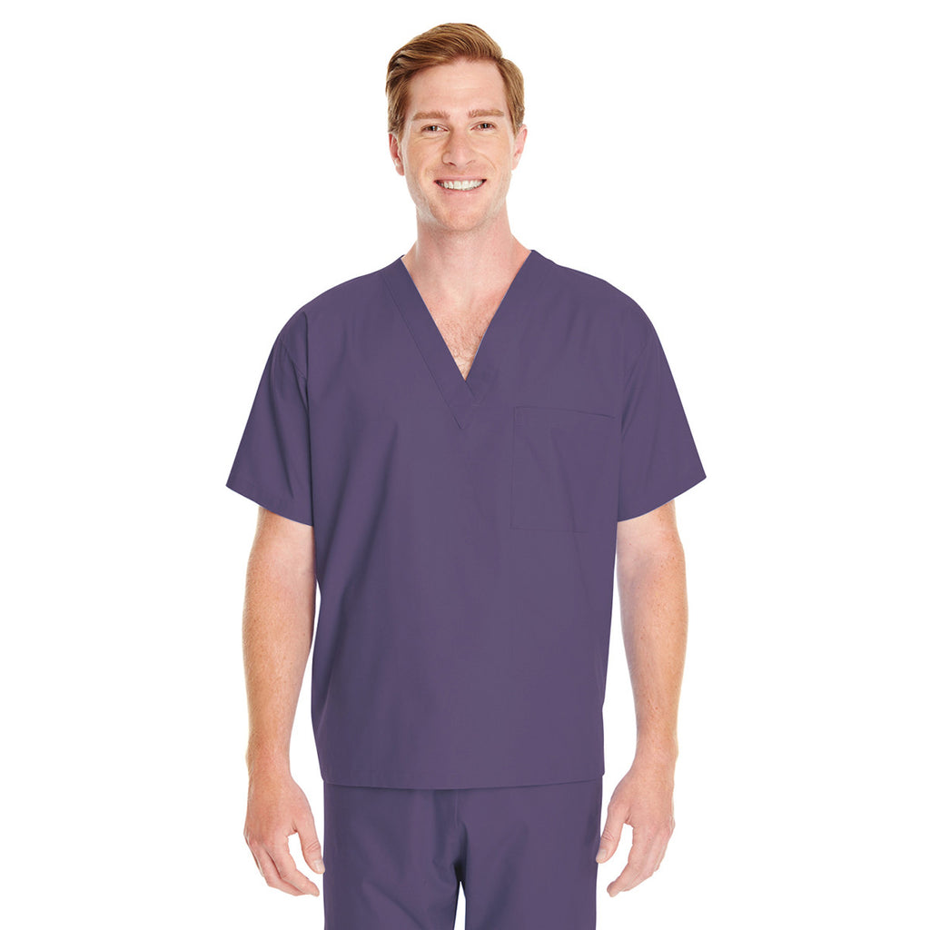 Harriton Men's Deep Purple Restore 4.9 oz. Scrub Top