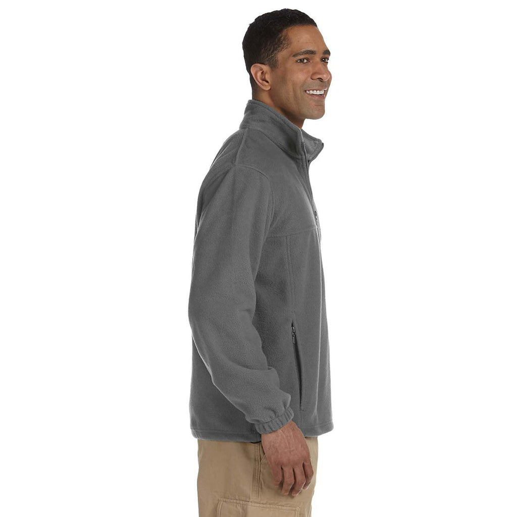 Harriton Men's Charcoal 8 oz. Full-Zip Fleece