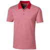 Cutter & Buck Men's Cardinal Red Forge Polo Tonal Stripe Tailored Fit