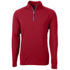Cutter & Buck Men's Cardinal Red Adapt Eco Knit Stretch Recycled Quarter Zip Pullover