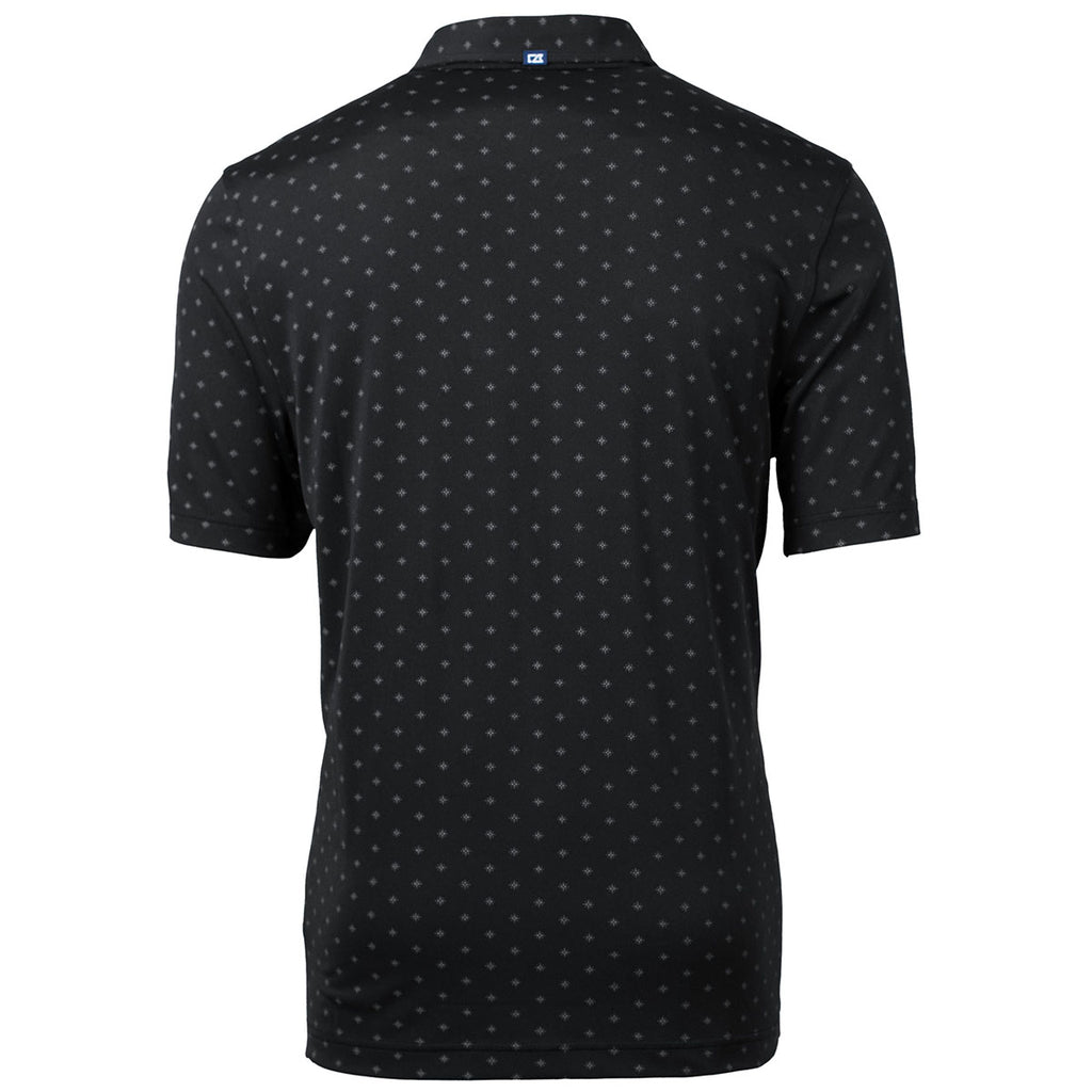 Cutter & Buck Men's Black Exp Pique Tile Print Recycled Polo