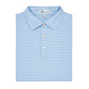 Peter Millar Men's Cottage Blue Jubilee Stripe Stretch Jersey Polo with Self Sean Collar