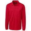 Clique Men's Cardinal Red Long Sleeve Ice Pique Polo