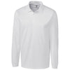 Clique Men's White Long Sleeve Ice Pique Polo