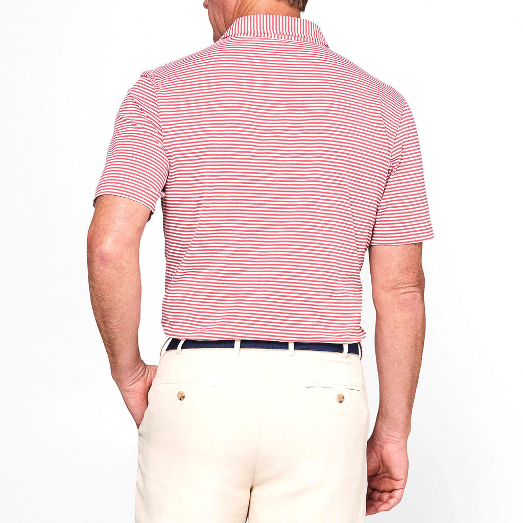 Peter Millar Men's Cape Red/White Dewey Seaside Stripe Polo