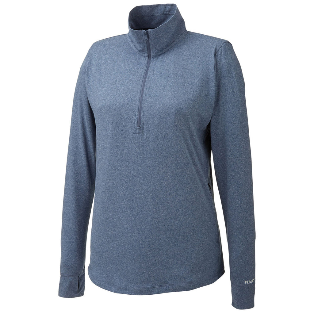 Nautica Women's Faded Navy Saltwater Quarter-Zip Pullover