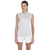 New Balance Women's White Ndurance Athletic V-Neck Workout T-Shirt