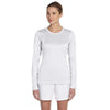 New Balance Women's White Tempo Long-Sleeve Performance T-Shirt