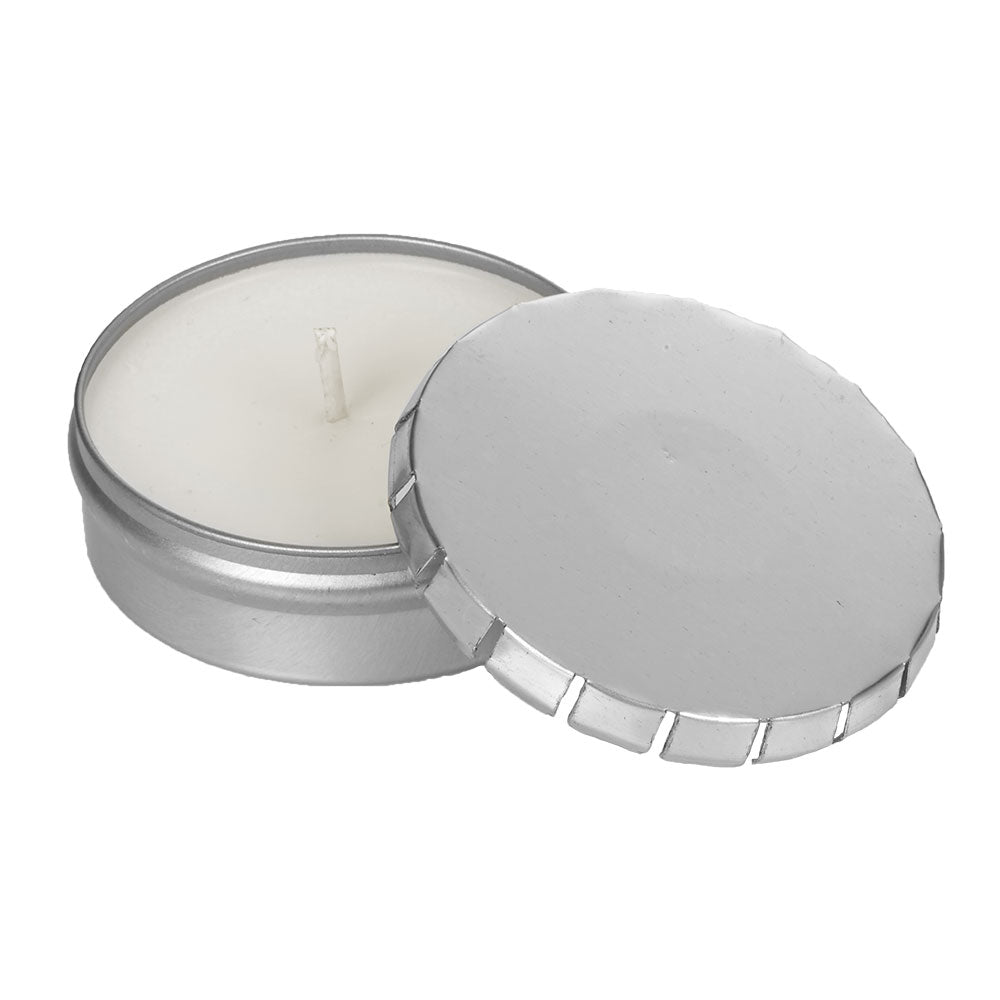 SnugZ Grapefruit Currant Scented Candle in Large Silver Push Tin 1.6 oz.