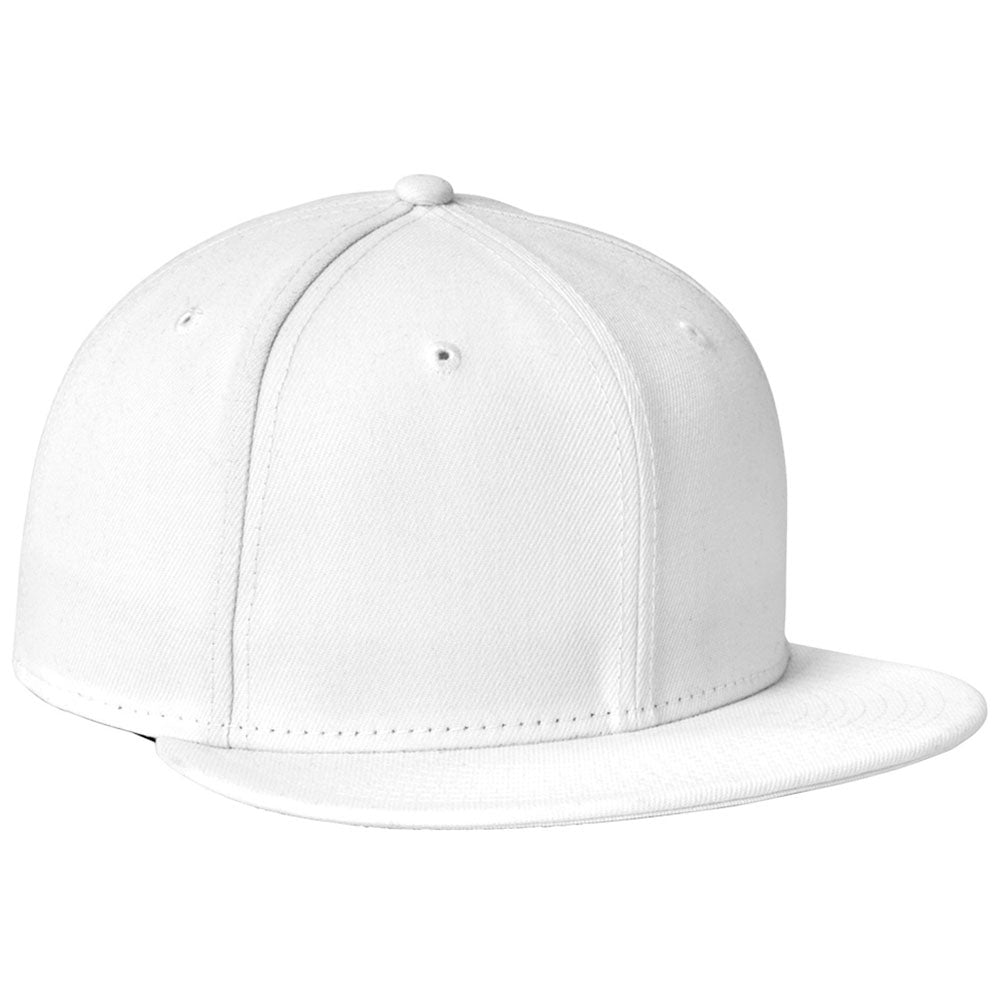 New Era White Standard Fit Flat Bill Snapback Cap
