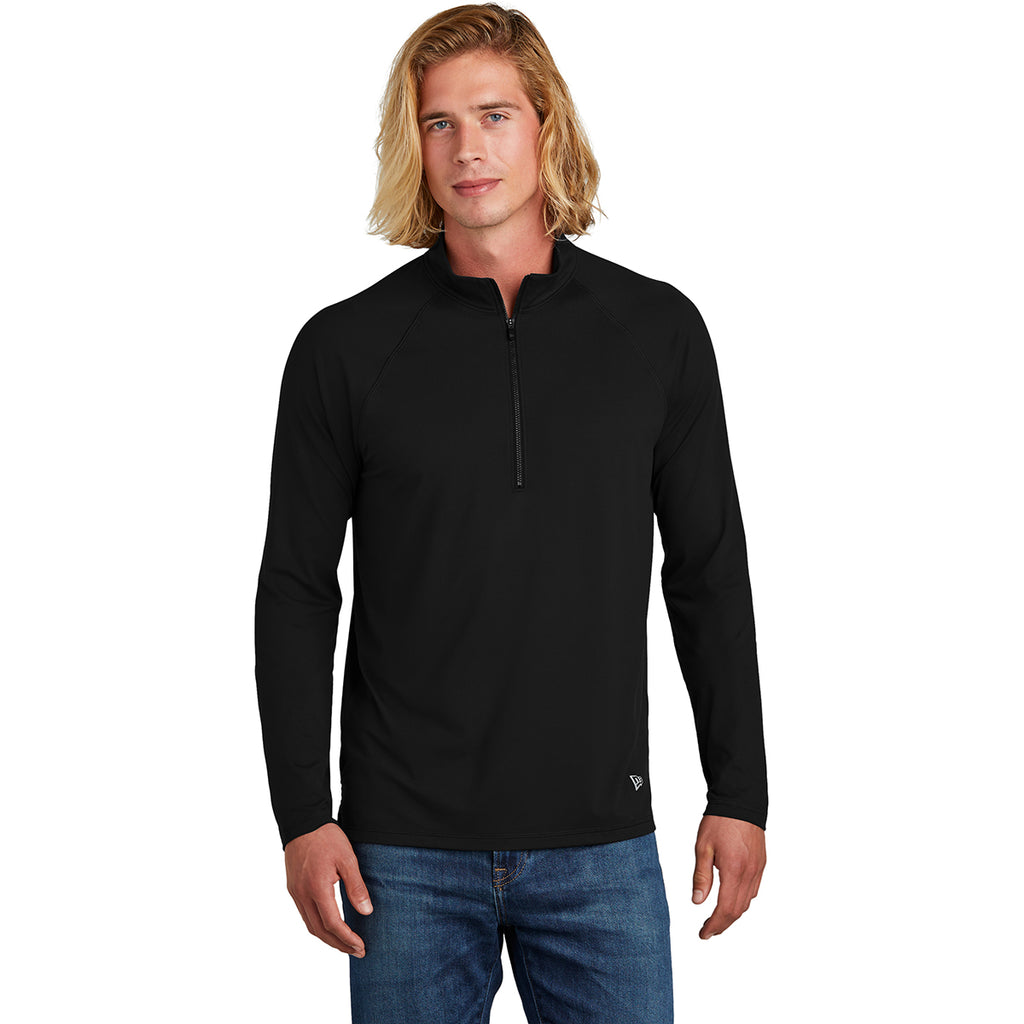 New Era Men's Black Power Half Zip