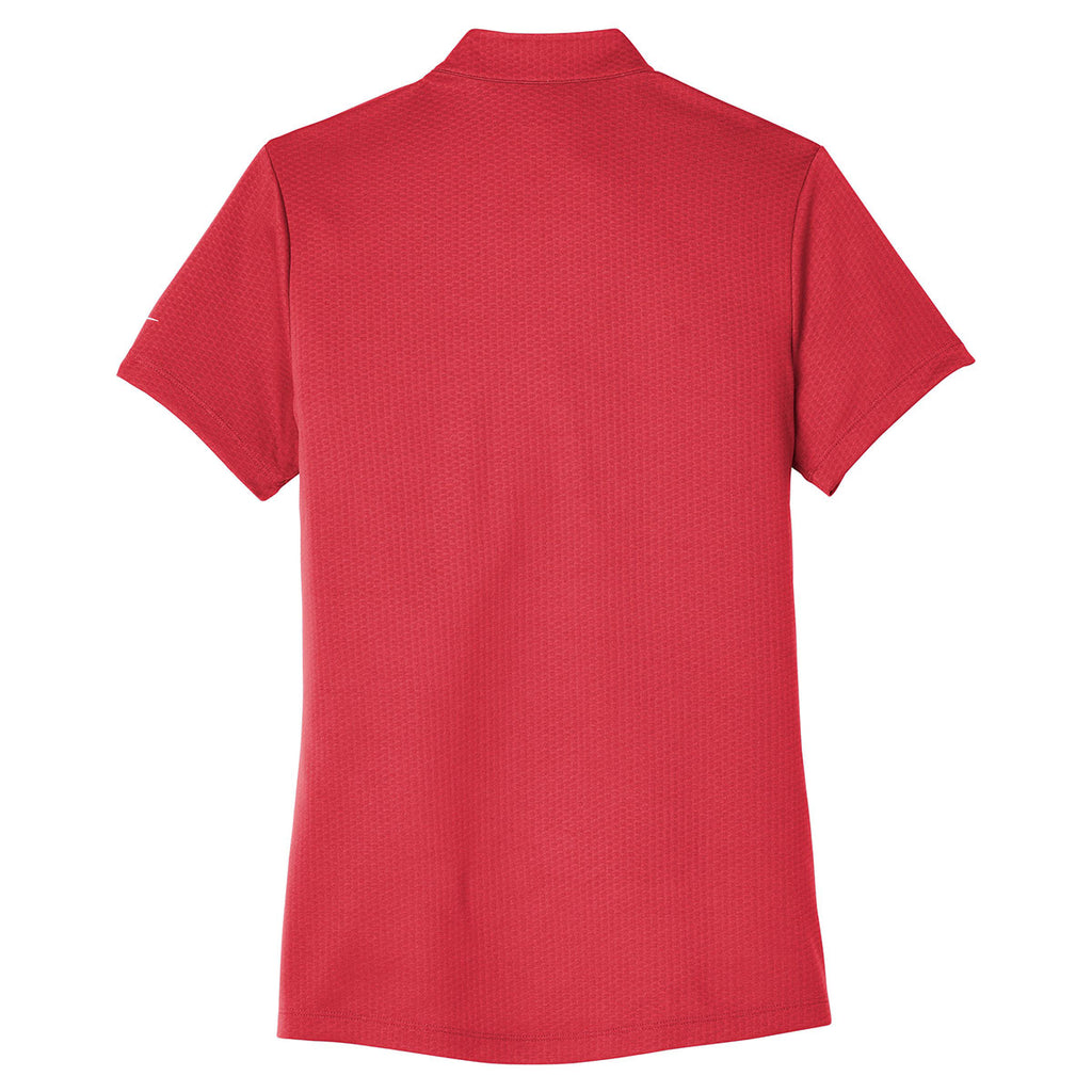 Nike Women's Gym Red Dri-FIT Hex Textured V-Neck Top