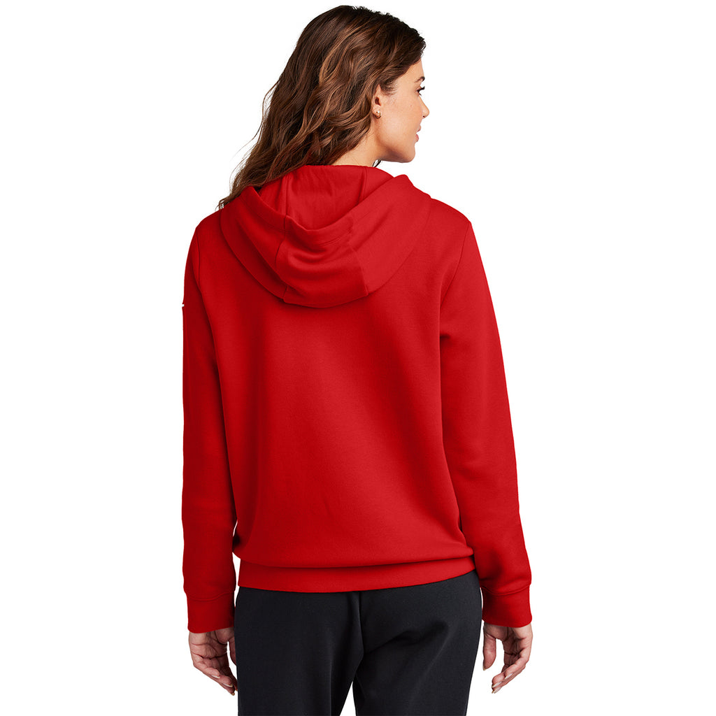 Nike Women's University Red Club Fleece Sleeve Swoosh Full-Zip Hoodie