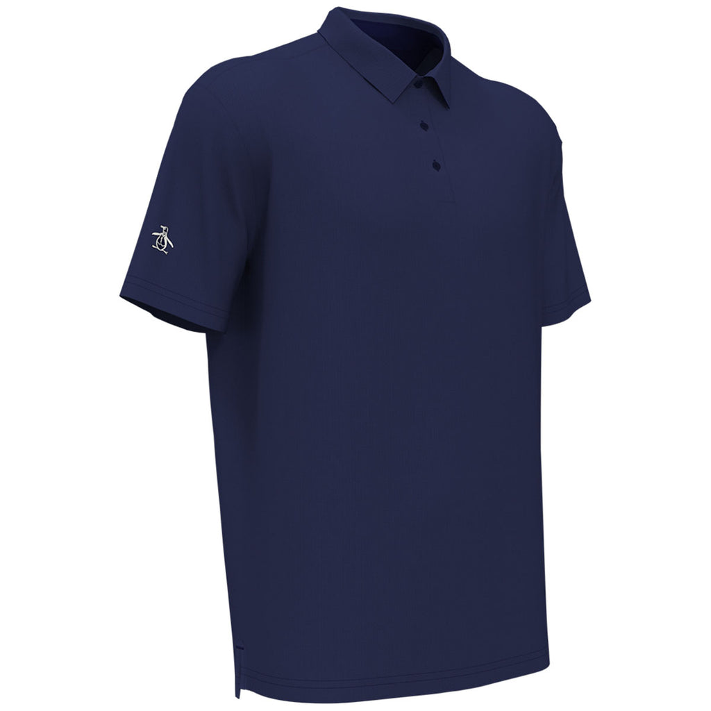 Original Penguin Men's Black Iris/Blue Heather Oxford Polo