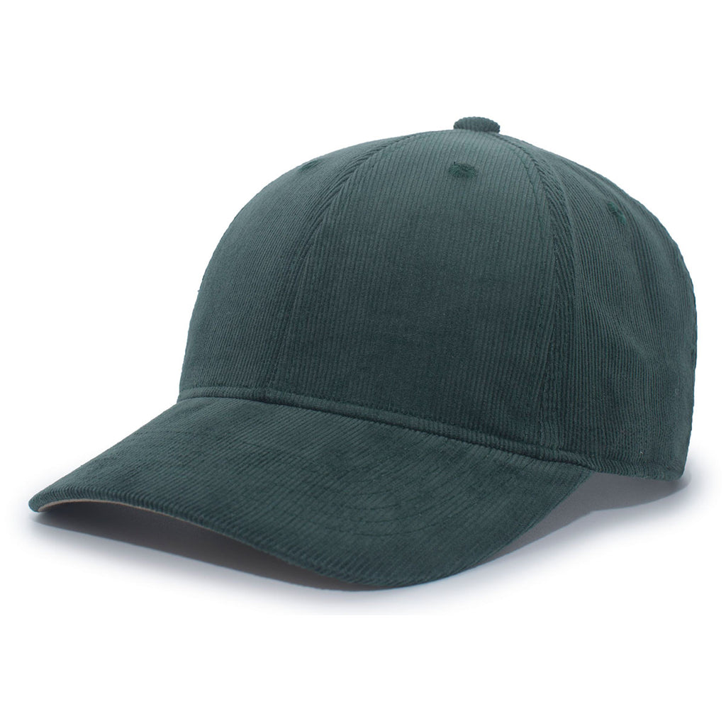 Pacific Headwear Dark Green Hybrid Corduroy Dad Cap