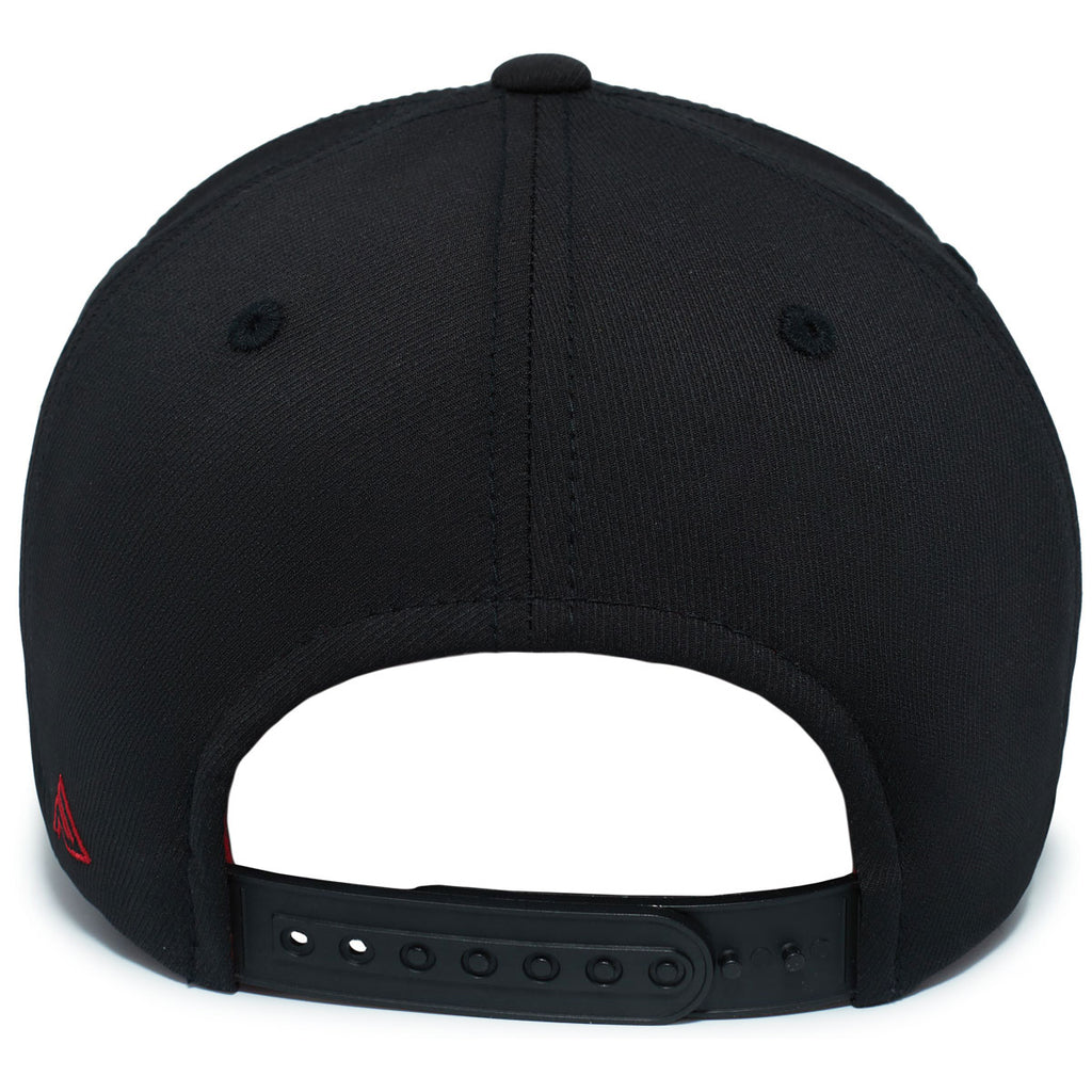 Pacific Headwear Black/Red Coolcore Sildline Snapback Cap