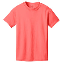 Port & Company Youth Neon Coral Pigment-Dyed Tee