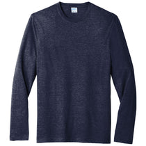 Port & Company Men's Team Navy Heather Tri-Blend Long Sleeve Tee
