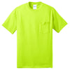Port & Company Men's Safety Green Core Blend Pocket Tee