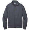 Port & Company Men's Heather Navy Core Fleece Cadet Full-Zip Sweatshirt