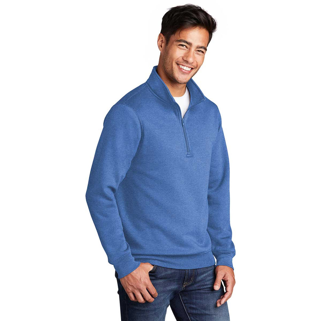 Port & Company Men's Heather Royal Core Fleece 1/4 Zip Pullover Sweatshirt