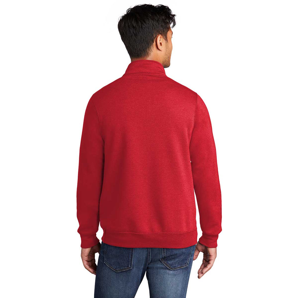 Port & Company Men's Red Core Fleece 1/4 Zip Pullover Sweatshirt