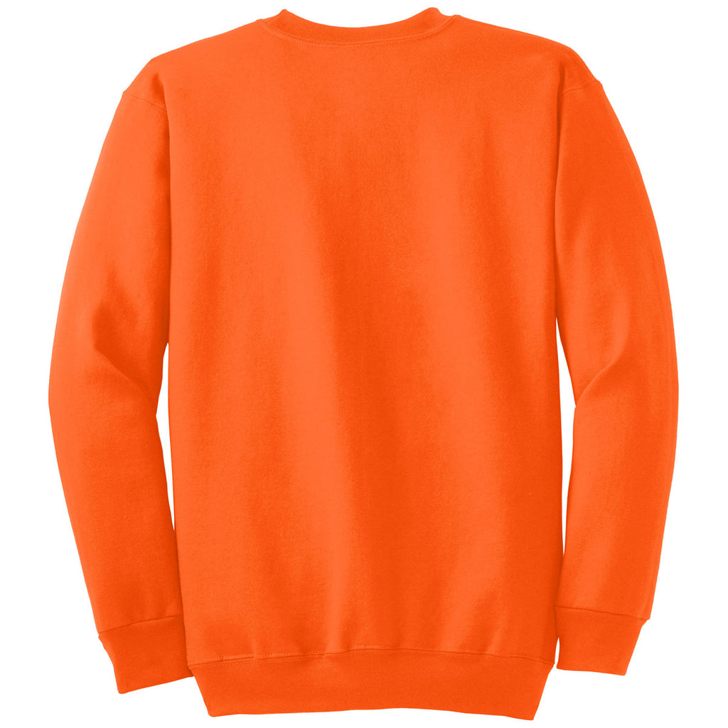 Port & Company Men's Safety Orange Tall Essential Fleece Crewneck Sweatshirt