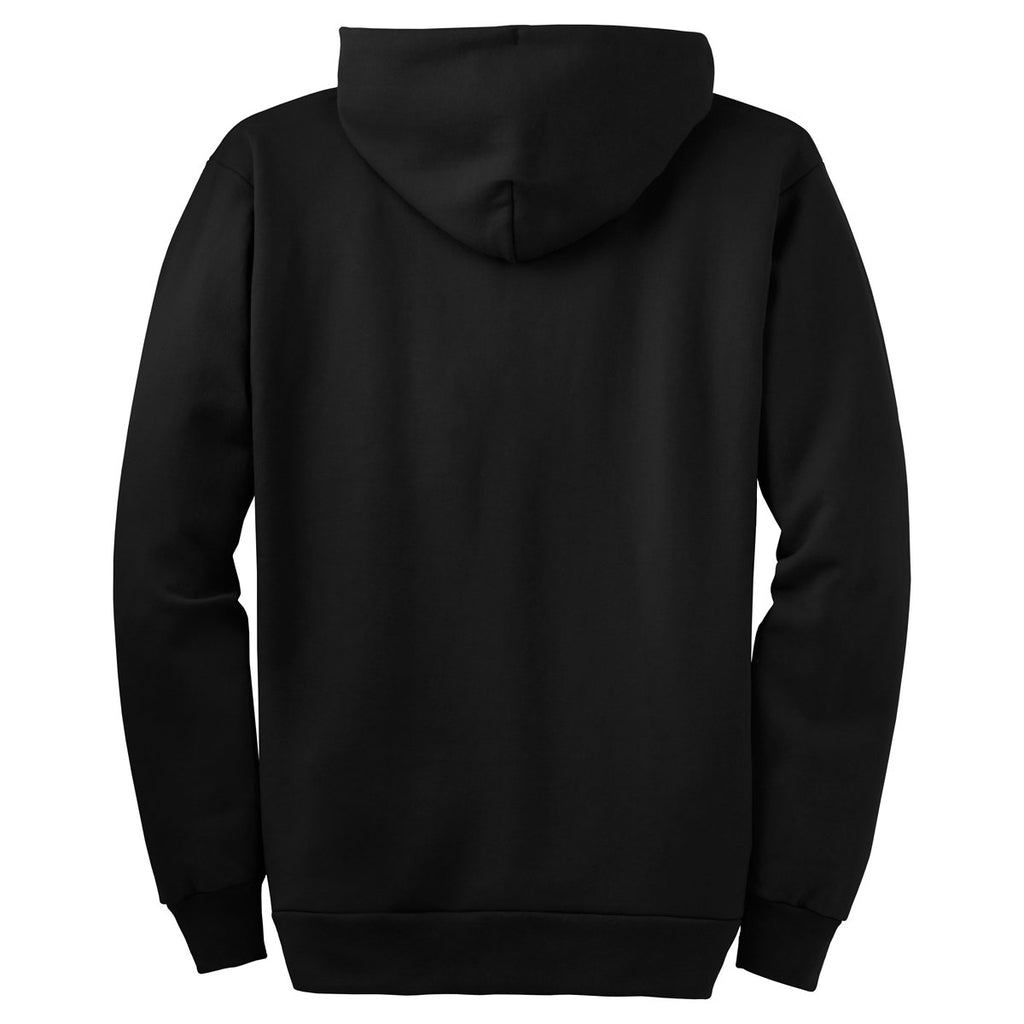 Port & Company Black Ultimate Full Zip Hooded Sweatshirt