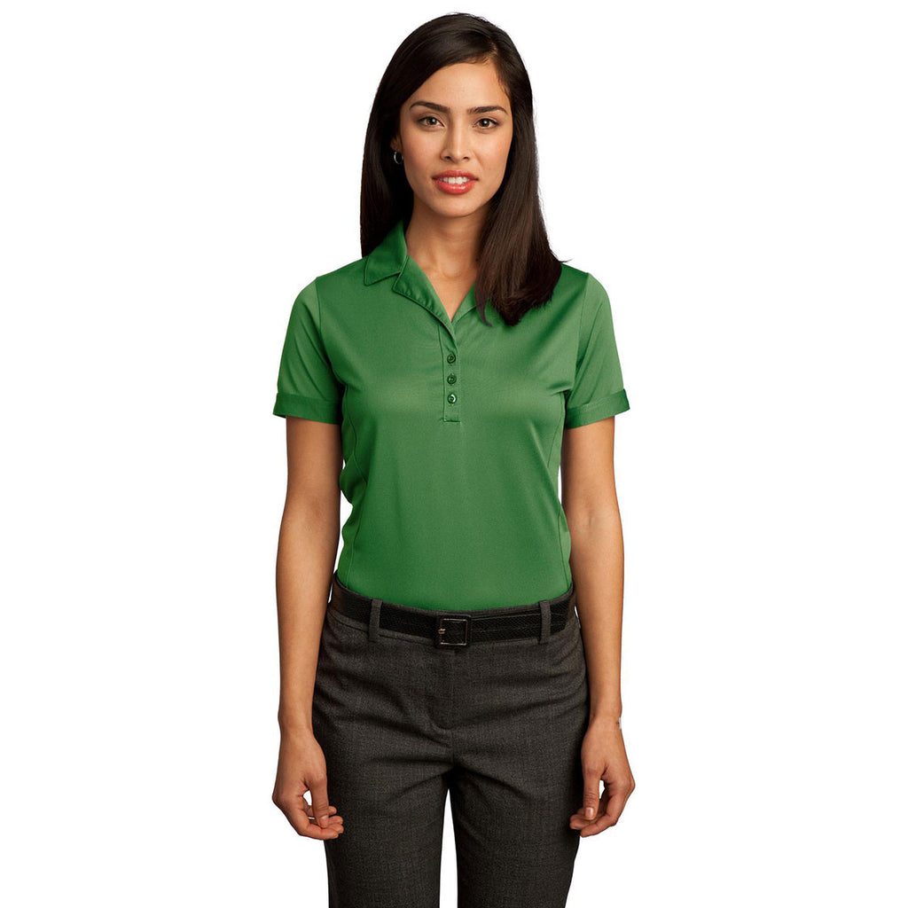 Red House Women's Vine Green Contrast Stitch Performance Pique Polo