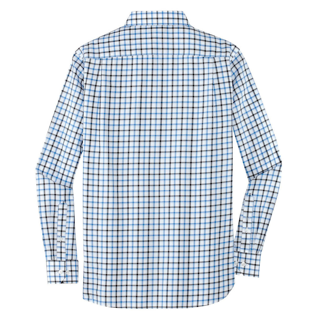 Red House Men's Sky Blue/Grey/White Tricolor Check Slim Fit Non-Iron Shirt