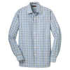 Red House Men's Sky Blue/Grey/White Tricolor Check Slim Fit Non-Iron Shirt