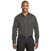 Red House Men's Grey Steel Slim Fit Non-Iron Twill Shirt