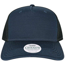 Legacy Navy Slub/Black Five-Panel Trucker Cap