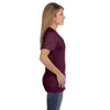Hanes Women's Maroon 4.5 oz. 100% Ringspun Cotton nano-T V-Neck T-Shirt
