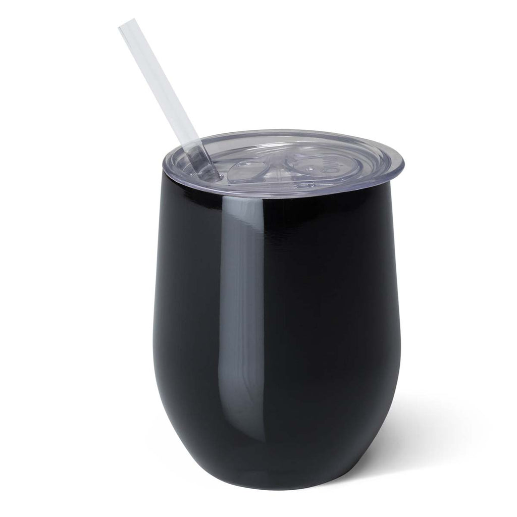 Swig Black 12 oz Stemless Wine Cup