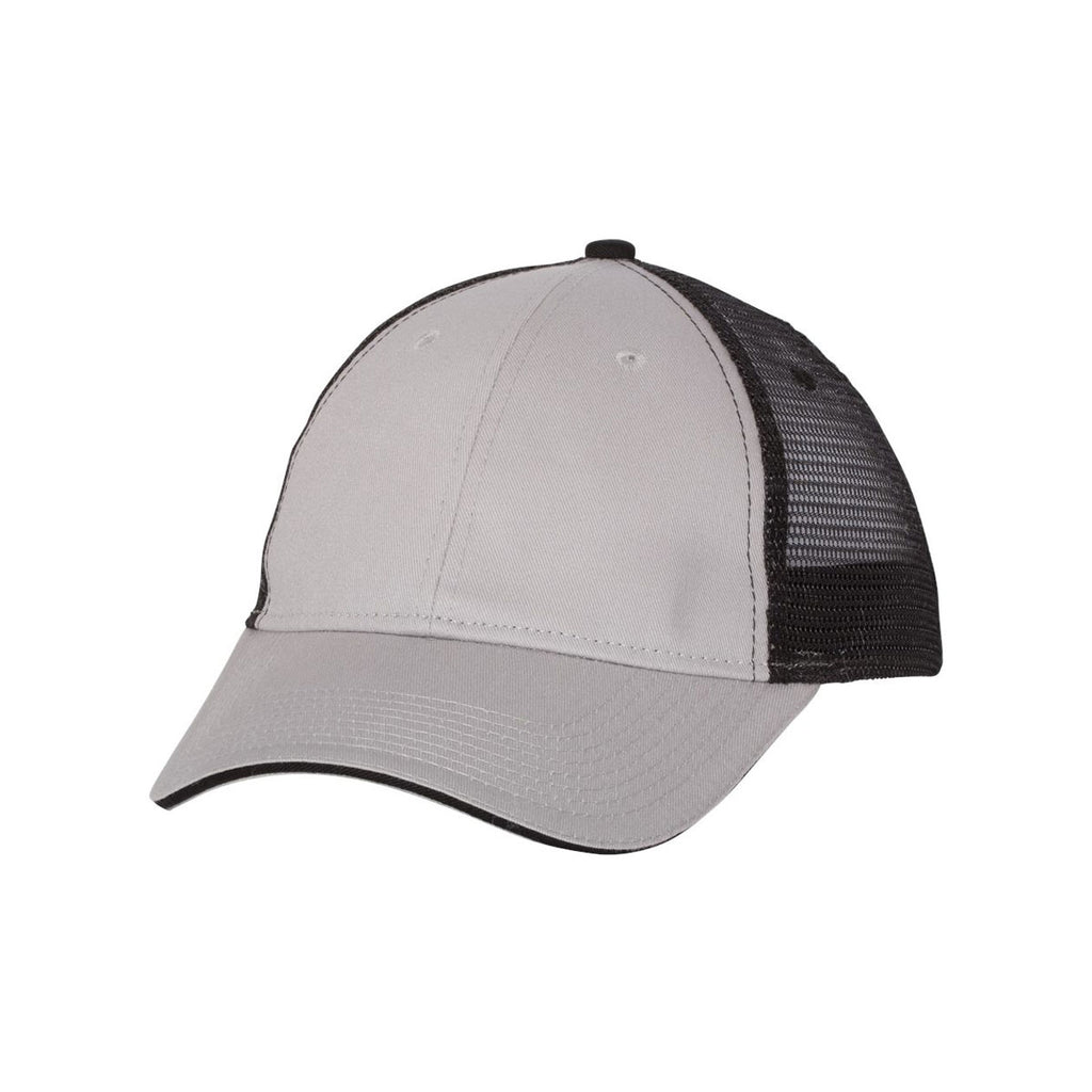 Valucap Grey/Black Sandwich Trucker Cap