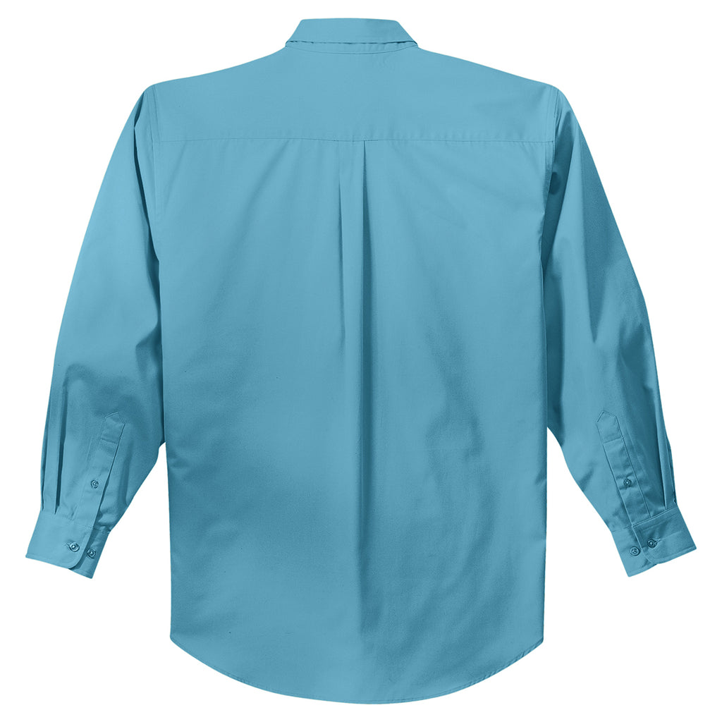 Port Authority Men's Maui Blue Extended Size Long Sleeve Easy Care Shirt