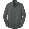 Port Authority Men's Steel Grey Stain Resistant Roll Sleeve Twill Shirt
