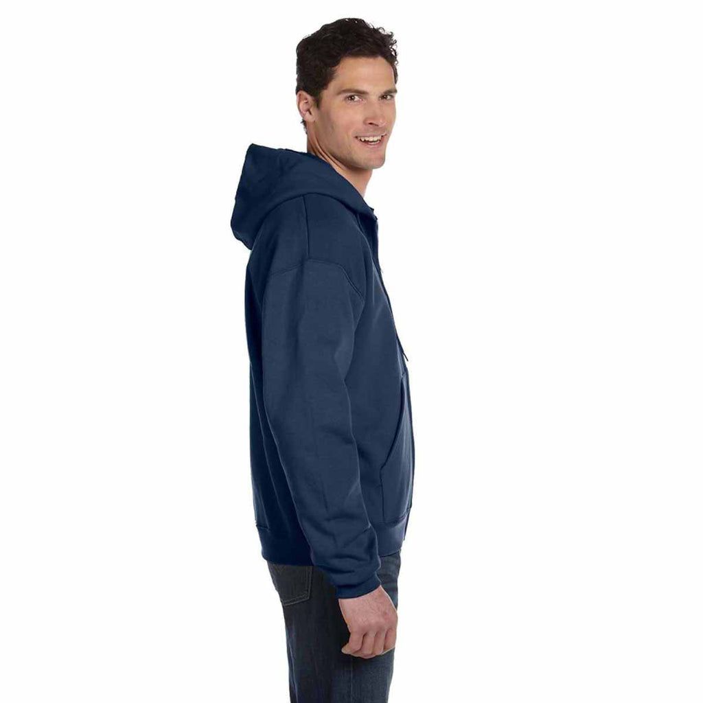 Champion Men's Navy Heather Eco 9-Ounce Full Zip Hood