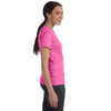 Hanes Women's Pink 4.5 oz. 100% Ringspun Cotton nano-T T-Shirt