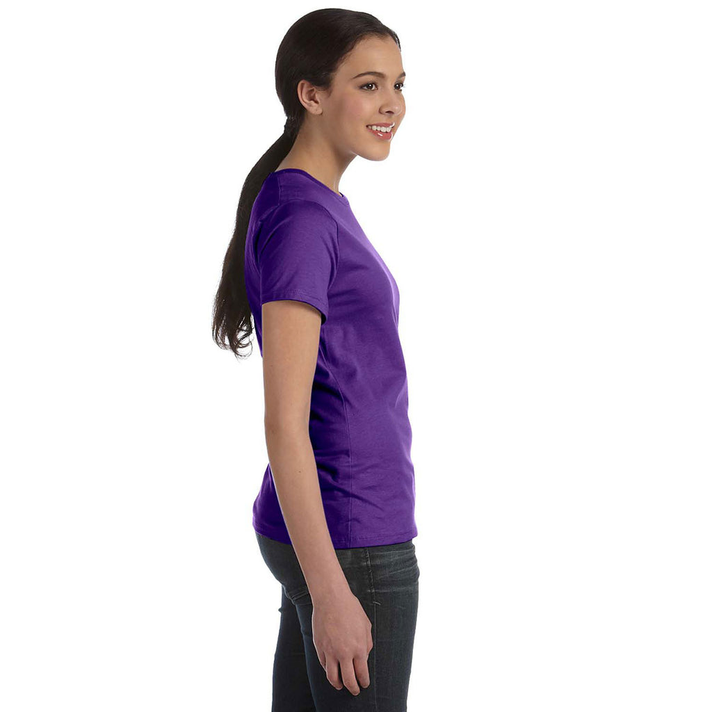 Hanes Women's Purple 4.5 oz. 100% Ringspun Cotton nano-T T-Shirt