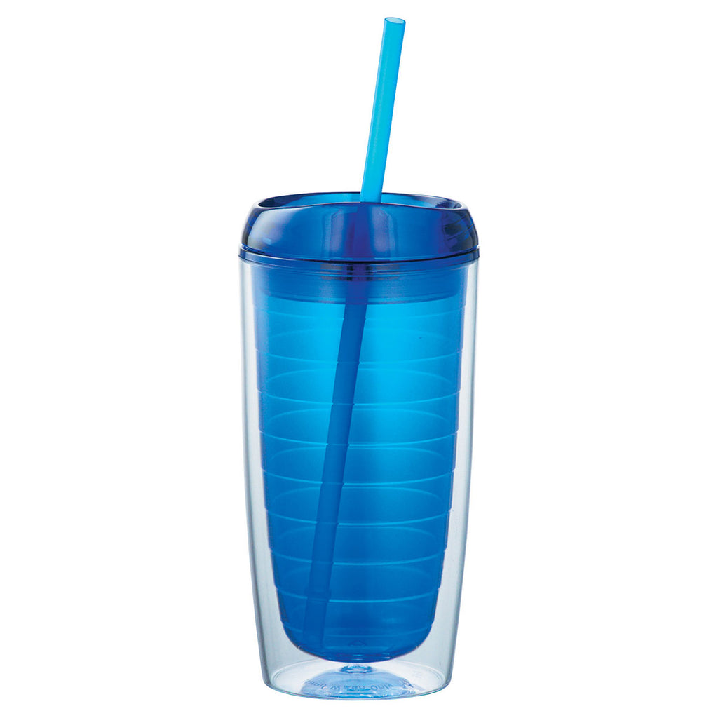 Bullet Translucent Royal Blue Twister 16oz Tumbler with Straw