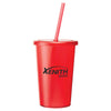 Bullet Transparent Red Sizzle 16oz Tumbler with Straw